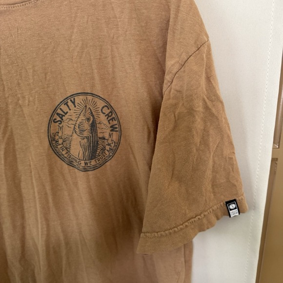 Salty Crew Men's XL Beige Fishing Short Sleeve Tee T-Shirt Top - Picture 2 of 7